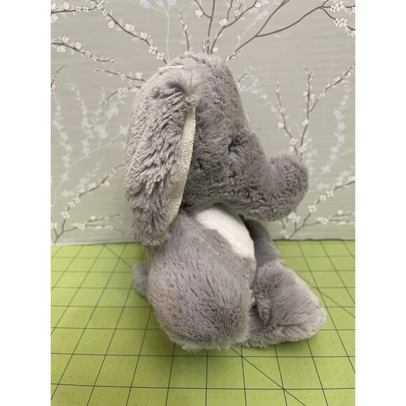 Ebba 11” Plush Gray & White Elephant Stuffed Animal Soft Toy - Picture 4 of 10
